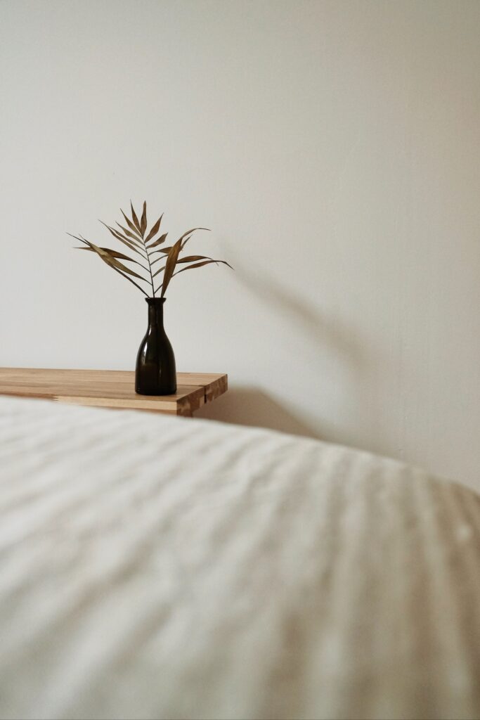 Minimalist interior details with warm neutrals and simple styling 