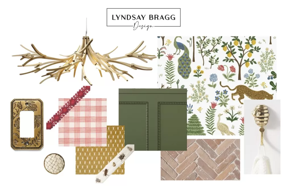 Whimsical mood board by Lyndsay Bragg Design