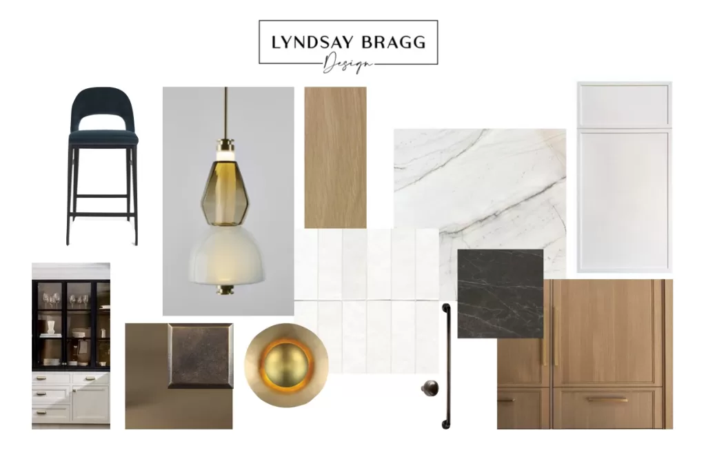 Modern Luxe Kitchen Mood Board by Calgary-based interior designer Lyndsay Bragg Design 