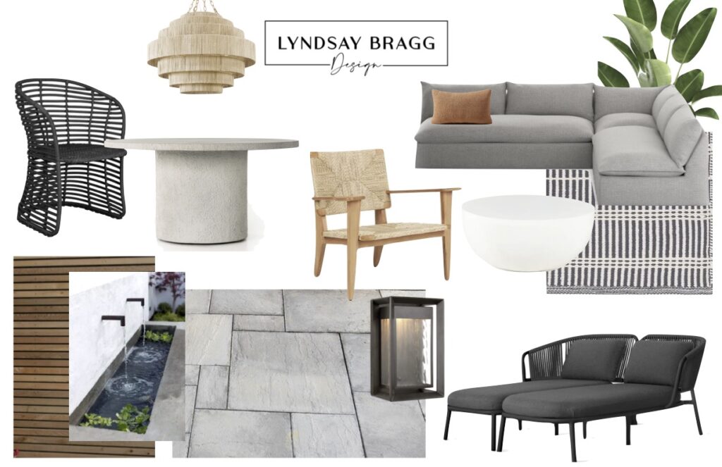 Backyard Living Mood Board by Calgary-based designer Lyndsay Bragg Design 