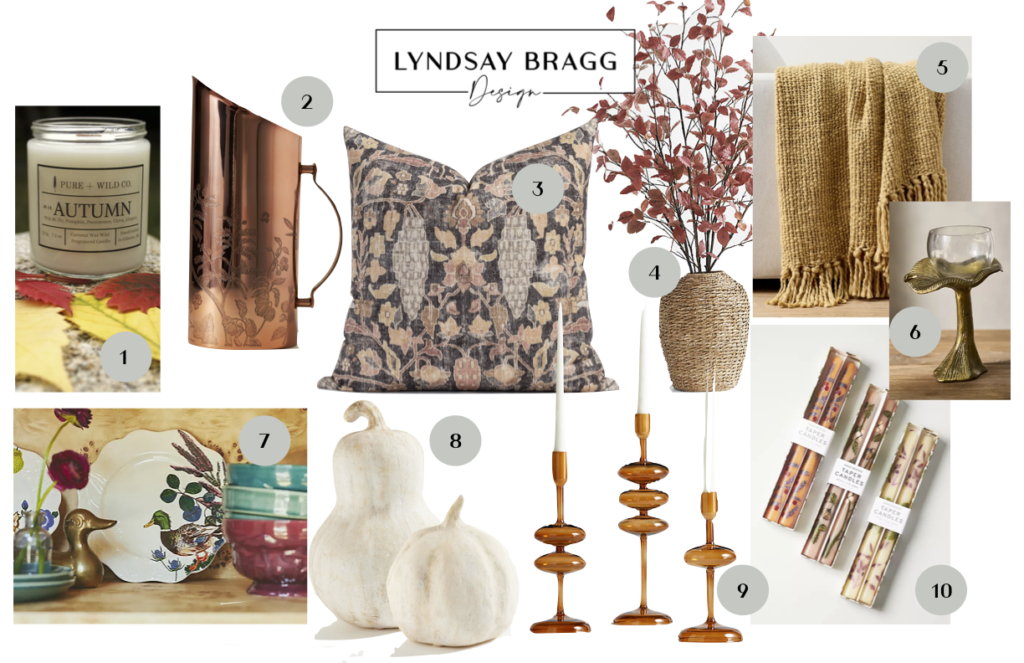 Fall Decor Home Ideas Moodboard by Interior Designer Lyndsay Bragg Design