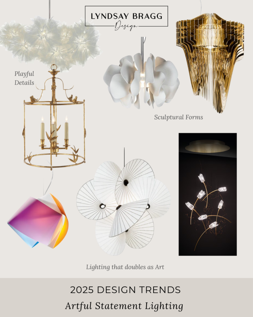 Artful Statement Lighting Mood Board by Lyndsay Bragg Design 